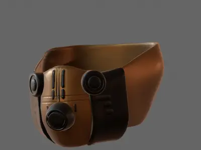 Gas mask helmet 3d model scifi Low-poly  Low-poly 3D model 81