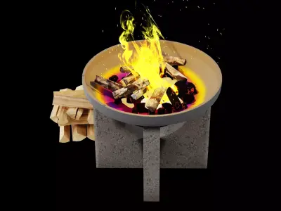 Outdoor Fireplace 3D model