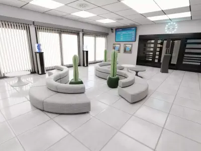 Post Office Interior V1 - Fully Equipped Commercial Environment Low-poly 3D model