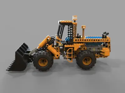 Lego tractor loader 3D model