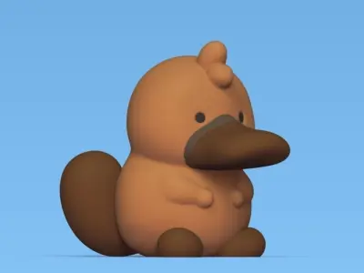 Cute Round Platypus 3D print model