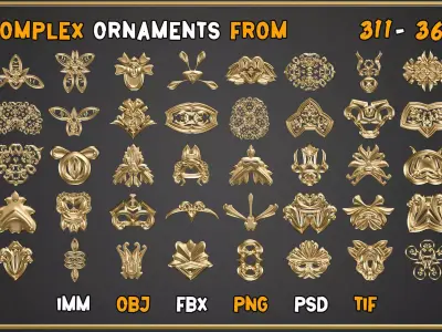 2000 SUPER ORNAMENTAL MEGAPCK  KING OF ORNAMENTS BRUSH     Low-poly 3D model