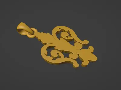 Floral Fleur De Liss Necklace Design 3D print model