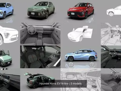 Hyundai Kona EV N-line 3D Model Pack