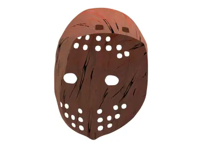 Low-poly round style hockey goalie mask Low-poly 3D model