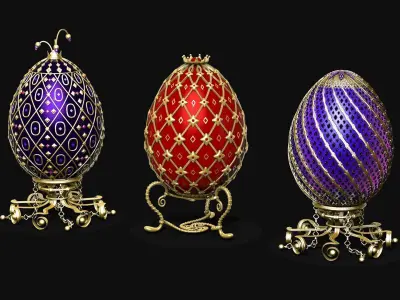 Collection of Faberge eggs R1 3D model