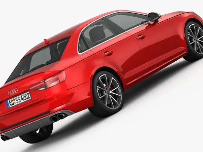 Audi S4 2016 detailed interior 3D model