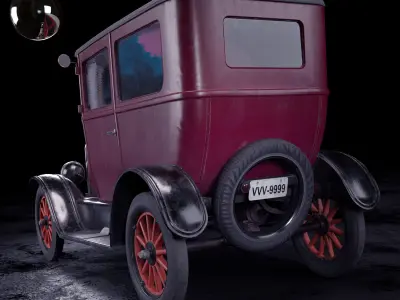 Old car Low-poly 3D model by zell-wu