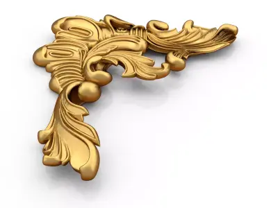 Classic carved corner decor ornament cnc 3d printing stl 12 3D print model