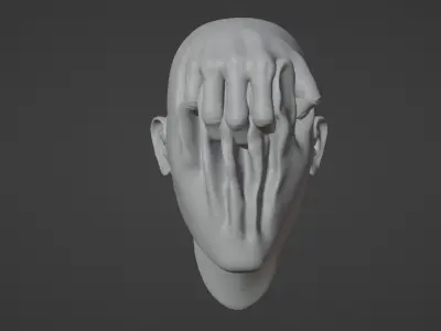 face 3D wall mask 3D print model