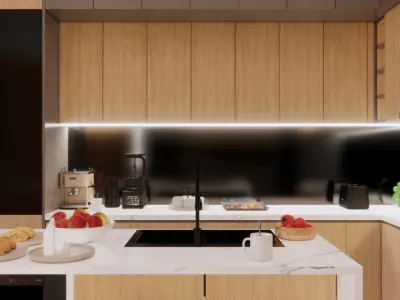 Timeless Modern Apartment Interior High Detail and Easy to Edit Low-poly 3D model