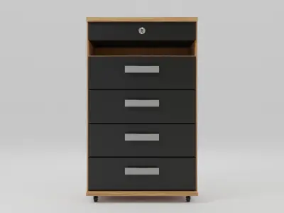 Chest of drawers  Five Drawers Free low-poly 3D model