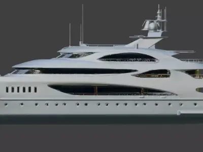 Luxury Christmas Edition Sport Yacht 3D Model 3D model