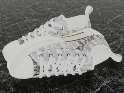 DIOR B23 LOW TOP LOGO OBLIQUE 3D SHOES SNEAKERS 3D model