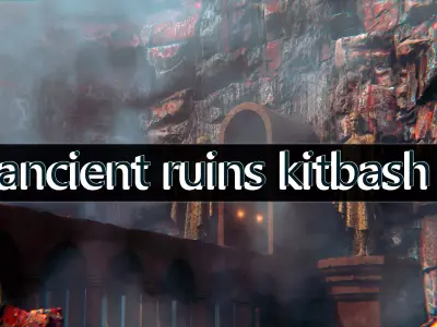 Ancient Ruins Kitbash Low-poly 3D model