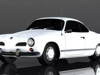 Volkswagen Karmann Ghia Low-poly 3D model