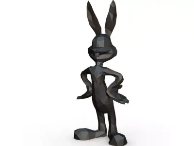 Bugs Bunny low poly 3D print model