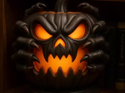 Witch Skull Pumpkin Lamp 3D print model