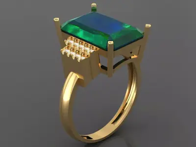 An engagement ring 3Dmodel 3Dprint Free 3D print model