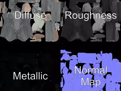 Alien Creature SciFi model pack Low-poly 3D model