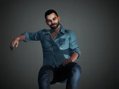 Virat Kohli  Indian Star Cricketer Low-poly 3D model