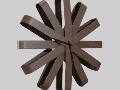 Umbra Ribbonwood Wall Clock wood walnut Low-poly 3D model