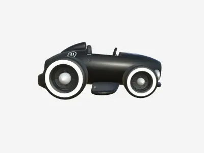 Cartoon Kart B09 Black - Vehicle Racing Design Low-poly 3D model