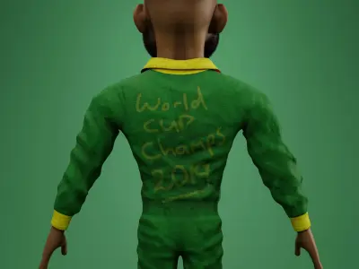 Sipho the Springboks fan rigged 3D model