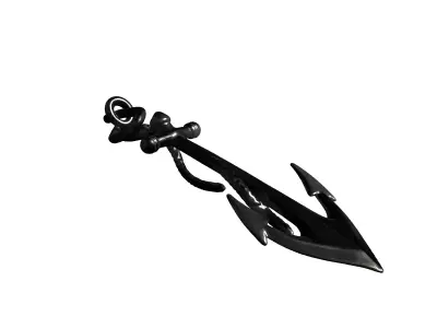 Nautical Silver Anchor Prop Low-poly 3D model