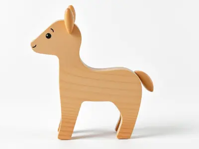 Wooden Deer Toy Model Pack Texture