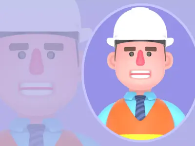 Stylized 3D Male Architect - Standing with Briefcase Pose 3D model