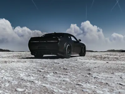 Desert Automotive Scene Cinema 4D and FBX File Textured 3D model Low-poly 3D model