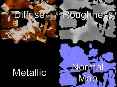 Holstein Cow D Model Pack Low-poly 3D model