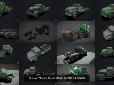 Russian Military Trucks GAME READY 3D Model Pack