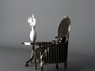 Luxury Keoma Eva Armchairs Low-poly 3D model Free 3D model