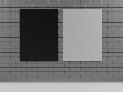 Posters on Wall 3D model