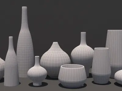 Stoneware Vases for Decoration 3D model