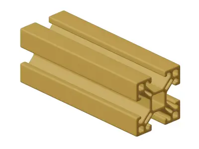 Plastic Square Extrusion Profile Toy 3D model