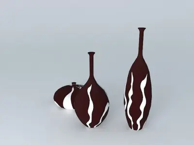 Vases Set Decoration Free 3D model