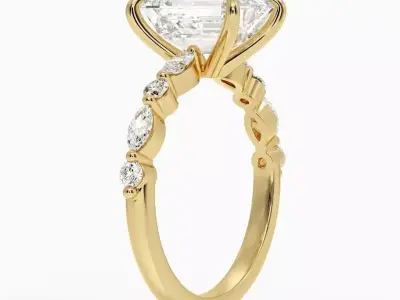 Half coverage diamond ring  01 3D print model