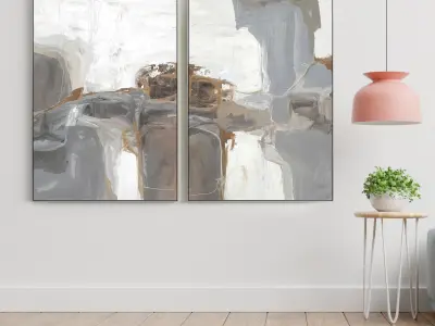 Plaster Two Photo Frame 174 Low-poly 3D model