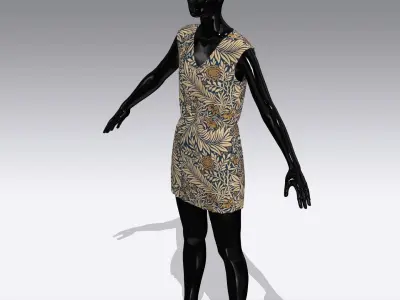 Woman Cloth Dress Low-poly 3D model