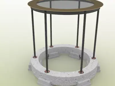 Circular steel-framed building 3D model