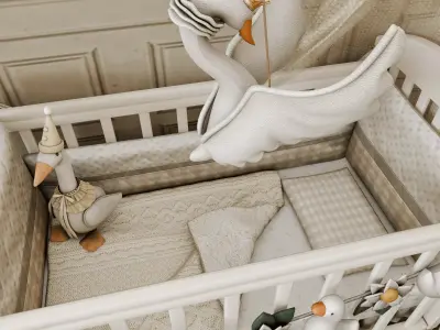Goose Baby Room Blender Scene 3D model