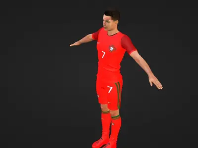 Cristiano Ronaldo - Portugal Low-poly 3D model