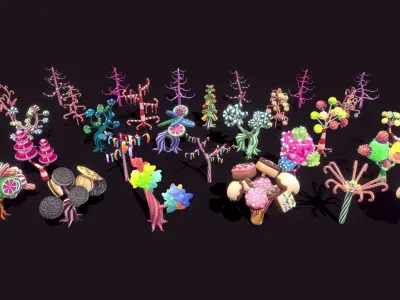 Candy World  Low-poly 3D model