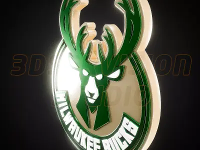 Milwaukee Bucks logo - Cinematic - 3D print 3D model