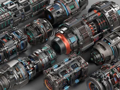 Sci Fi Mega Elements Kitbash 2 in 1 3D Model Collection