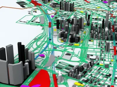 Hong Kong Streets Buildings Transport Sport Ultimate 3D model