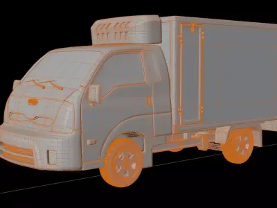Kia Bongo K2700 Commercial Box Truck 3D model